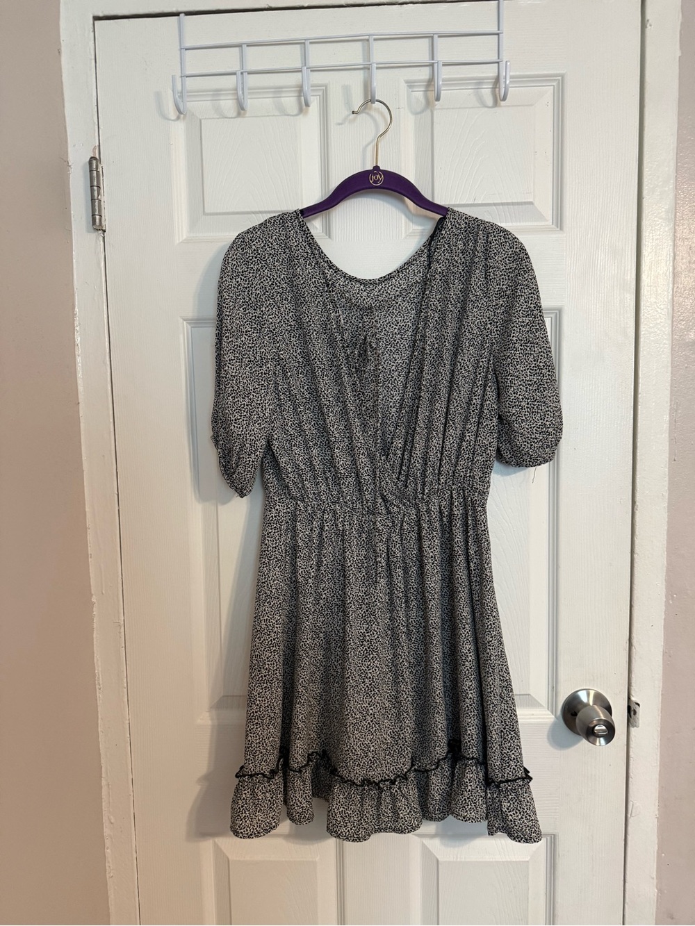 Sienna Sky Black and White Leopard Print Mini Dress